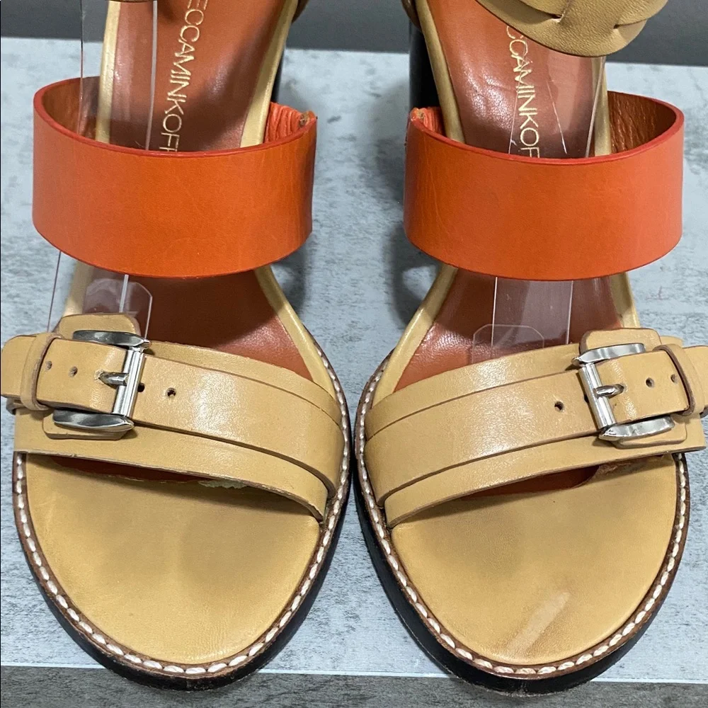Rebecca Minkoff Double Strap Block Heel Open Toe Sandals/Heels Size 7 - Picture 4 of 16